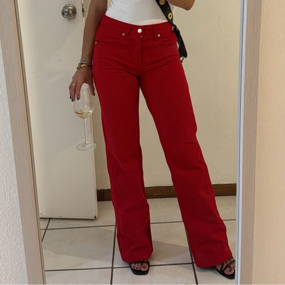 Zara Red Straight Leg Women's Jeans